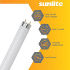 Sunlite F28T8/SP850 4 Foot T8 Linear Fluorescent Lamp, 28 Watts, 2400 Lumens, 5000K Daylight, Medium G13 Bi-Pin Base, High Performance Straight Tube, 30 Pack