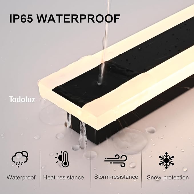 TODOLUZ 2-Pack 60-Inch LED Long Outdoor Wall Light Fixture, 42W IP65 Waterproof Exterior Linear Wall Mount Lighting, 5 Color Temperature Mode (3000K/3500K/4500K/5000K/6000K)