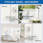 Amerdeco Front Door Lock Set with Double Cylinder Deadbolt, Exterior Entry Door Lever, Heavy Duty Entry Door Locksets for Left or Right Hand Exterior Door（Satin Nickel 1 Pack）