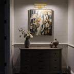 18in Picture Lights Hardwired Brass Picture Light, Gold Modern Picture Light for Wall, 360°Rotatable Art Light Gallery Lights, Wall Picture Lights Painting Light for Painting Display Artwork Portrait