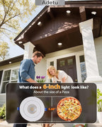 Adetu Led Recessed Lighting 6 inch, 360°+90° Adjustable Directional Gimbal 6 inch Led Recessed Light, 2700K-5000K 5CCT Dimmable Retrofit Eyeball Can Recessed Lights with Jbox, ET (White,1 Pack)