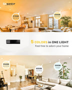 Ensenior 4 Inch LED Can Lights 12 Pack, Dimmable Retrofit Led Recessed Lighting, 5CCT Adjustable Color Temperature (2700K-5000K), 7W=77W 700LM, IC & Damp Rated, FCC