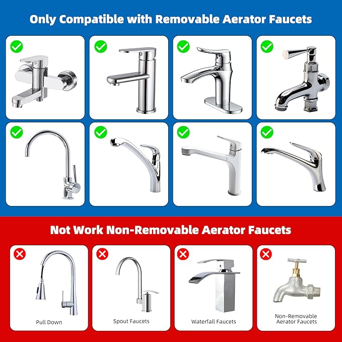 iFealClear 18 Pcs Brass Faucet Adapter Kit, Kitchen Sink Aerator Adapters with 4 Pcs Removal Wrench Tools, Male Female Connectors for Faucet with Removable Aerators to Water Filter, Garden Hose, Rv