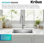 Kraus KHU111-25 Standart PRO 16 Gauge Undermount Single Bowl Stainless Steel Kitchen Sink, 25 Inch