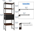 Adjustable Clothes Hanger, 108 Inches Closet System, Walk In Closet Organizer with 4 Shelving Towers, Heavy Duty Clothes Rack with Drawer, Industrial Built-In Garment Rack, Entryway Shelf