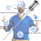 Podoy Powered Anode Rod for Hot Water Heater, Stops Corrosion and Eliminates Rotten Egg Smell for 30-80 Gallon Water Tank Except Bradford White, Titanium Electric Anode Rod Replacement Universal 9.4"