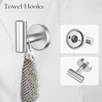 5-Piece Brushed Nickel Towel Bar Set Bathroom Hardware Set Includes Multi-Purpose Toilet Paper Holder 23.6in Towel Bar Towel Ring Towel Hooks Stainless Steel Wall-Mounted Bathroom Accessories
