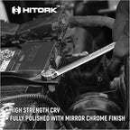 Hitork 11 Piece Combination Wrench Set with Roll Pouch, SAE Sizes (1/4" - 7/8"), Drop Forged Cr-V Steel, Chrome Plated Mirror Finish, 12 Point Box End, 15° Offset, Exceeds ANSI Standards