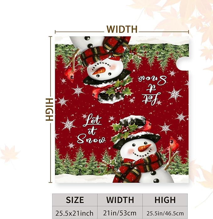 Snowman Mailbox Covers Magnetic Large Size Xmas Cardinal Mailbox Cover 25.5X21 Inch Winter Pine Tree Post Box Christmas Letterbox Wraps for Garden Yard Decorations