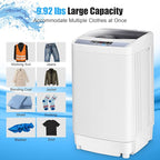 COSTWAY Portable Washing Machine, 12 Lbs Capacity Full-automatic Washer with 10 Wash Programs, LED Display, 8 Water Levels, Compact Laundry Washer and Dryer Combo for Home, Apartment, Dorm, RVs
