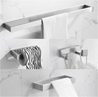 TNOMS Brushed Bathroom Hardware Accessories Set 4 Pieces Brushed Nickel Towel Bar Set, 23.6 Inch Towel Rack Set SUS304 Stainless Steel Bathroom Set,Wall Mounted