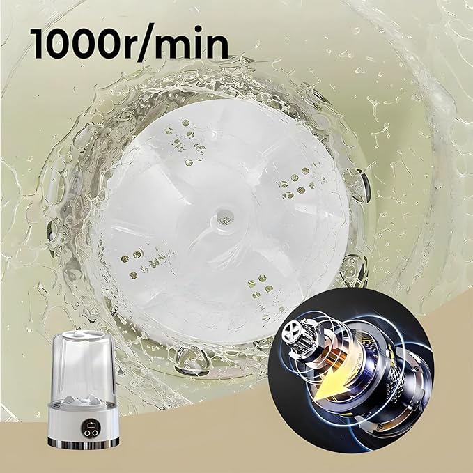 Underwear Washer, Portable Rechargeable Mini Ultrasonic Washing Machine for Underwear, Cordless Laundry Machine for Baby Clothes,Underwears,Socks,Mini Design for Apartment,Camping,Travel (Purple)