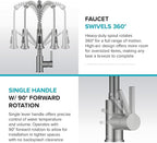 KRAUS Britt Commercial Style 2-Function Single Handle Pull Down Kitchen Faucet in Spot-Free Brushed Brass, KPF-1693BB