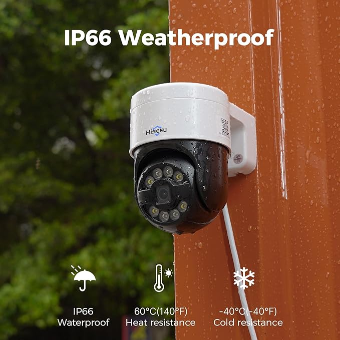 【12’’ Monitor + Human Tracking】Hiseeu 4K PoE Security Camera System, 6Pcs 5MP PoE PTZ Security Cameras, All-in-One Monitor, 2-Way Audio, Remote Access, 8MP 16 Channel P oE NVR, Home CCTV Surveillance