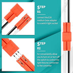 Zhengmy 100 Pcs E26 Socket Adapter, Medium Base Male Screw in Light Socket Pigtail for LED Recessed Lights