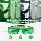 Huepar Laser Level with 60in Tripod, 1/13 High Accuracy Self Leveling Green Cross Line Lazer Leveler for Picture Hanging, Tile, Home Renovation, with Pluse Mode for Outdoor, Carry Case, Glasses