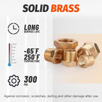 18PCS Brass Hex Bushing Fitting Kit,1/4" - 1/8", 3/8" - 1/8",3/8" - 1/4",1/2" - 1/4",1/2" - 3/8",3/4" - 1/2" NPT Pipe Fittings