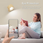 Koopala LED Wall Lamps Set of 2 with Rechargeable Battery Operated, Wall Mounted Lights with 3 Brightness 3 Color Temp Removable Charging 360°Rotate Magnetic, Cordless Wall Sconces for Reading Bedside