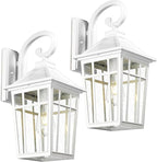 Darkaway Outdoor Wall Lights for House, Exterior Lighting Fixtures Wall Mount Outdoor Porch Lights Waterproof White Outdoor Sconce Lights with Seeded Glass for Patio Hallway Garage,2 Pack