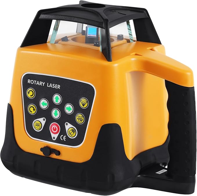 Automatic Self Leveling Rotary Laser, 1650ft Green Beam Laser Level with Receiver Remote Control, 360 Rotating Horizontal Vertical Transit Level (Rotary Laser Level Kit)