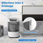 COSTWAY Mini Portable Washing Machine, 5.5 lbs Capacity, Compact Laundry Washer with Spin Tub & Drain Hose, Perfect for Apartment Dorms RV Home (Grey)