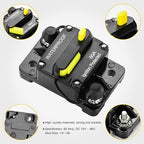 60 Amp Circuit Breaker, Huazu Inline Fuse Inverter with Manual Reset for Car Audio RV ATV Marine Boat Truck Trolling Motors 12V- 48V DC Water Proof (Surface Mount-60A)