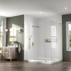 Lava Odoro Modern 3-Setting Square Shower and Tub Faucet Set with Shower Head and Handheld Sprayer Gold, Rainfall Shower System with Tub Spout, Shower Valve Trim Kit, Champagne Gold, SF103-SG-T