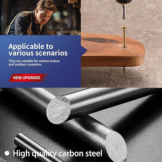 #14 x 5 Inch Lag Screws (285Pcs) 10lb. Structural Wood Screw, Bronze, Carbon Steel, Washer Head, Rust Resistant epoxy Coated, T30 Star Bit