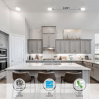 TORCHSTAR 8 Inch Ultra-Thin LED Recessed Ceiling Light with Junction Box, CRI90, 5000K Daylight, 18W High Brightness Dimmable Slim Canless Wafer Downlight, ETL & ES & FCC, Pack of 6