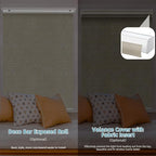 SmartWings Motorized Smart Blinds with Remote, Custom Automatic 100% Blackout Roller Shade Compatible with Alexa/Homekit/Google, Electric Smart Blinds for Indoor Windows, Safari Biscuit