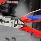 Needle Nose Pliers, Long Needle Nose Pliers with Wire Stripper and Crimper, 8.4 Inch Long Lose Pliers, 5-in-1 Needle Nose for Bending, Crimping, and Stripping