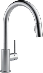 Delta Faucet Trinsic Brushed Nickel Kitchen Faucet, Kitchen Faucets with Pull Down Sprayer, Kitchen Sink Faucet, Faucet for Kitchen Sink with Magnetic Docking Spray Head, Arctic Stainless 9159-AR-DST