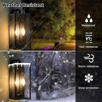 18in Large Outdoor Wall Light Fixtures, Exterior Lighting Fixtures Porch Sconces Wall Mounted, Waterproof Black Outdoor Wall Lanterns Lamps, Outside Lights for House Patio Front Door Entryway, 2-Pack