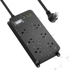 Outdoor Power Strip Weatherproof with USB,Waterproof Surge Protector,3 USB Ports,6 Outlets,Multi Plug Electrical Outlet for Camping,Home Office Patio Porch,etc,6FT Cord,Flat Plug