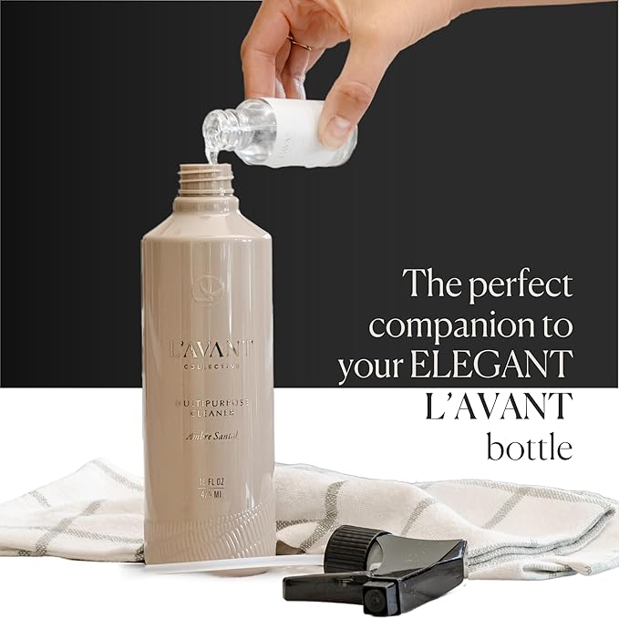 L’AVANT Collective | Plant-Based Multipurpose Cleaner Refill – All-Natural Cleaning Supplies for Safe Home Cleaning – Concentrated, Food-Safe Surface Cleaner with Ambre Santal Scent, 1 oz Bottle