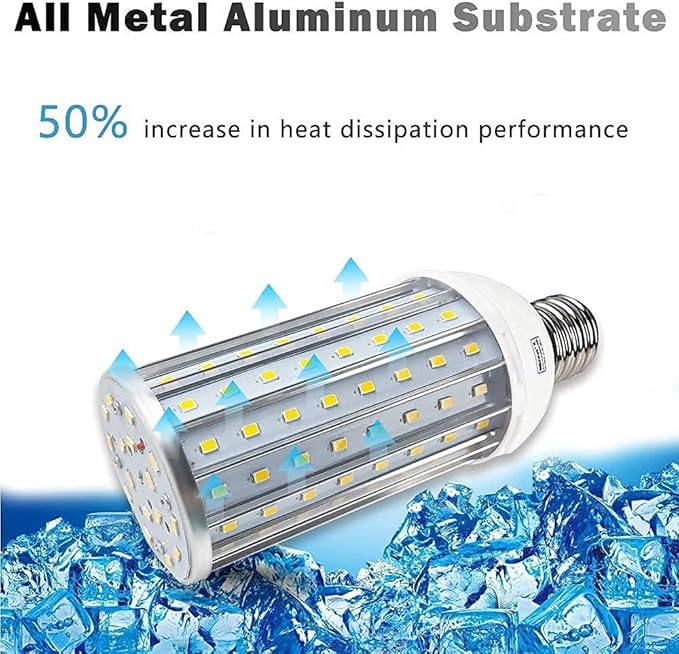 Intpro 60W LED Corn Light Bulb Lamp, 6000LM E26/E27 6000K 85V~265V Super Bright Light for Indoor Large Area, Garage barn Workshop Warehouse Factory Porch Backyard High Bay Street Outdoor