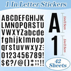 3402 PCS 42 Sheets Letter Stickers Small Mailbox Numbers and Letters Self Adhesive Vinyl Waterproof Alphabet Number Stickers for Mailbox Address,Scrapbooking,Cup, Sign,DIY Crafts Art (1 Inch,Black)