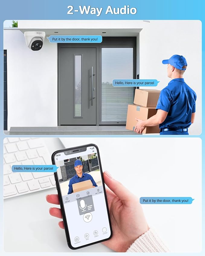 【130° Wide-Angle & 90 Days Storage】 Wired Dome Security Camera System, Home Video Surveillance Camera Systems, Outdoor/Indoor POE IP Cameras