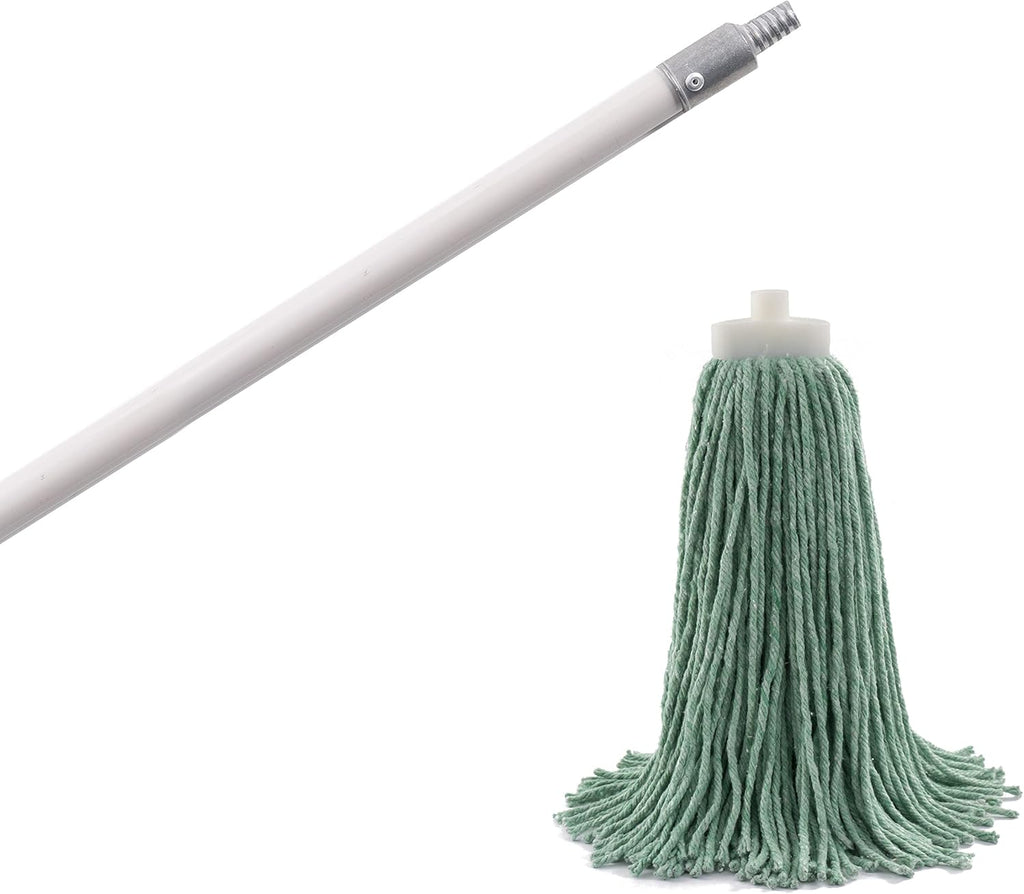 Matthew Cleaning Commercial Screw On Mop Handle for Floor Cleaning Heavy Duty Mop Head Replacement Holder 60inch with Threaded Metal Tip(Gray, 6 Pack)