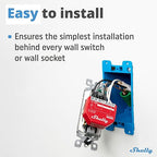 Shelly Wave 1PM US LR UL | Z-Wave Long Range Smart Switch Relay, 1-Channel 15 A with Power Metering | Home Automation | High Compatibility | Easy Installation | iOS Android App