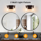 2 Lights Bathroom Lighting Fixtures Over Mirror Oil Rubbed Bronze Bathroom Vanity Light Fixture Farmhouse Vanity Light Vintage for Bedroom Living Room Hallway
