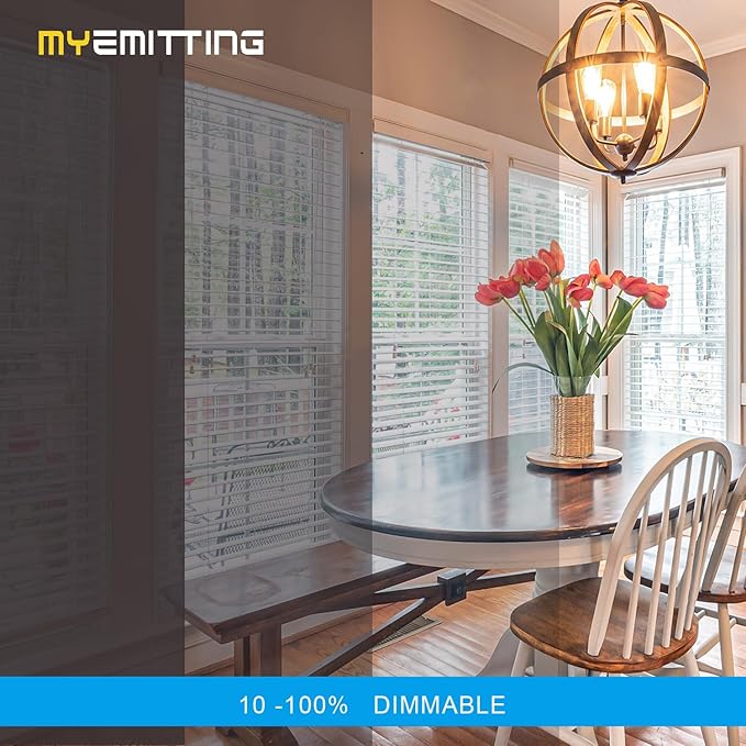 12 - Pack 40W Dimmable LED Edison Bulbs, E26 Base Vintage Light Bulbs - Warm 2700K Filament Edison Light Bulbs for Chandeliers, Pendants & Lamps