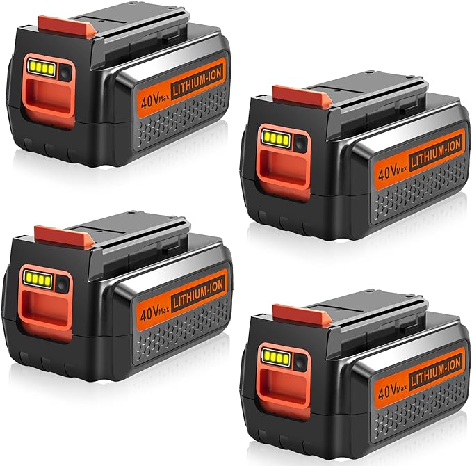 4 Packs 40V 3000mAh Replace Long-Lasting Battery for Black and Decker 40V Lithium Battery, Compatible with Black and Decker 40 Volt LBX2040 LBXR2036 LBXR36 LBX2540 LST540 & Power Tools