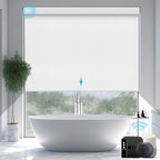 SmartWings Motorized Smart Blinds with Remote, Automatic Blackout Roller Shade Work with Alexa Homekit Thread Google Z-Wave, Electric Blind for Window, Custom Width Up to 110" W,Vinyl Pure White