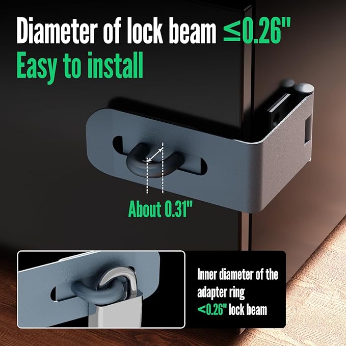 Door Lock Hasp Latch, 90 Degree Solid Iron Safety Packlock Clasp Hasp Lock Latch, Extra Thick Gate Lock Hasp with Screws Brushed Finish (2.24 inch)