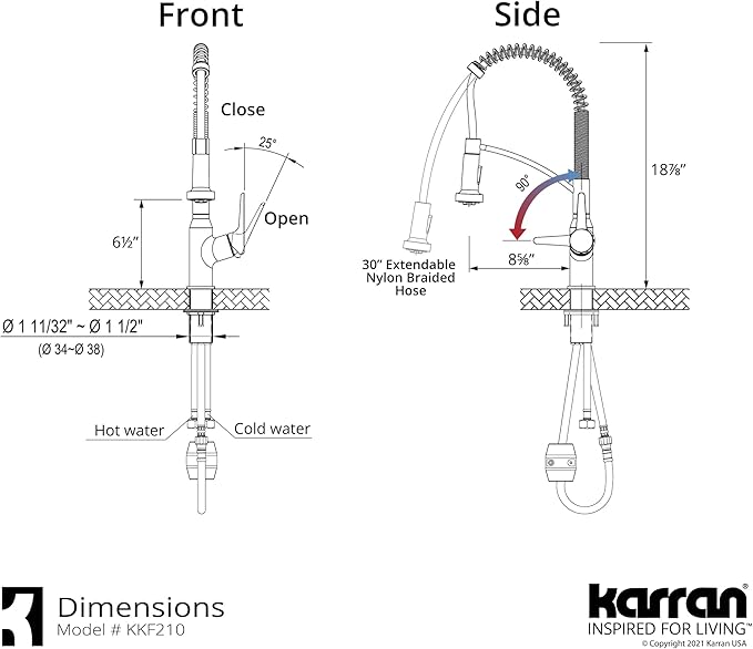 Karran Scottsdale Single-Handle Pull-Down Sprayer Kitchen Faucet in Chrome