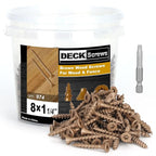 Deck Screws #8 x 1-1/4’’, T25 Star Torx Drive Flat Head Wood Screws, Brown, 5lb