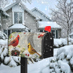 Winter Cardinal Bird Magnetic Mailbox Covers Christmas Branches Snow Mailbox Wraps Standard Size 21 X 18 Post Letter Box Covers Home Garden Outdoor Decorations