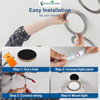 DLLT LED Recessed Ceiling Light: 24 Pack 8 Inch Brushed Nickel Recessed Lighting