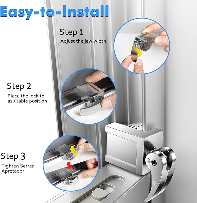 5 Pack Window Locks, Diecast Durable Design, Compatible with Horizontal and Vertical Window, Fit 1/16 inch(0.16cm) up to Wide Rail Easy Installation, Enhanced Safety (Silver)